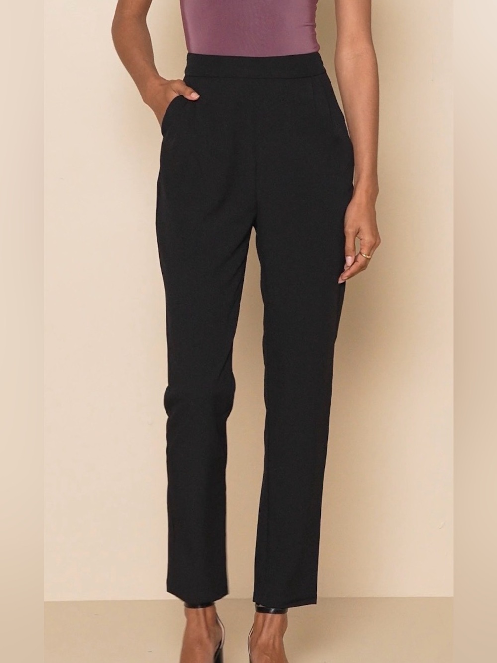 Lulus Kick It Black High-Waisted Trouser Pants